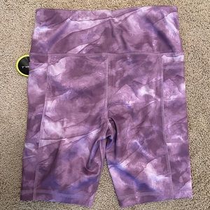 Athletic Works Purple Cloud Print Yoga Shorts Size XS 0-2